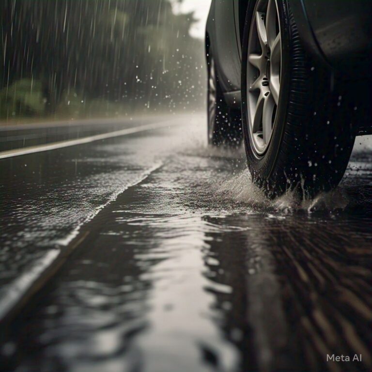 Acuaplaneo, el riesgo de manejar bajo la lluvia.